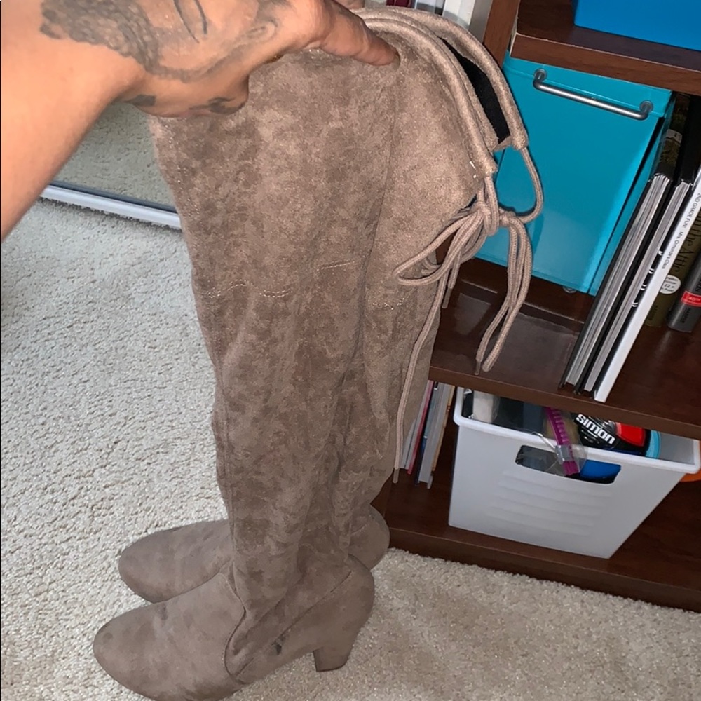 Thigh High Taupe Boots